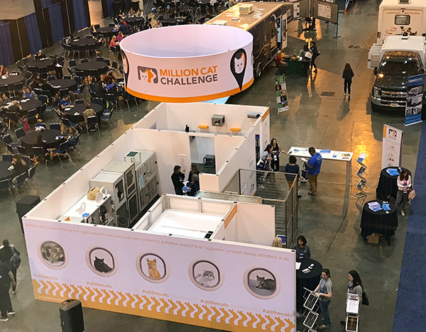 Million Cat Challenge Expo booth as seen from above